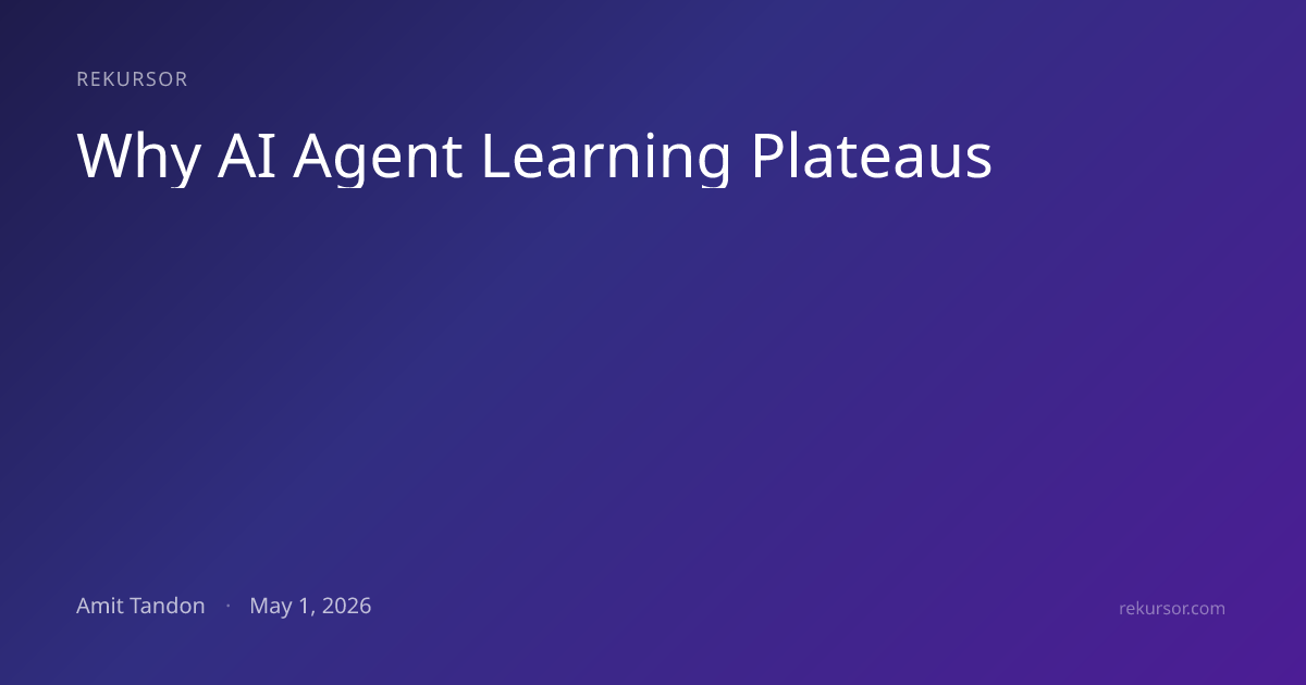 Why AI Agent Learning Plateaus — Rekursor